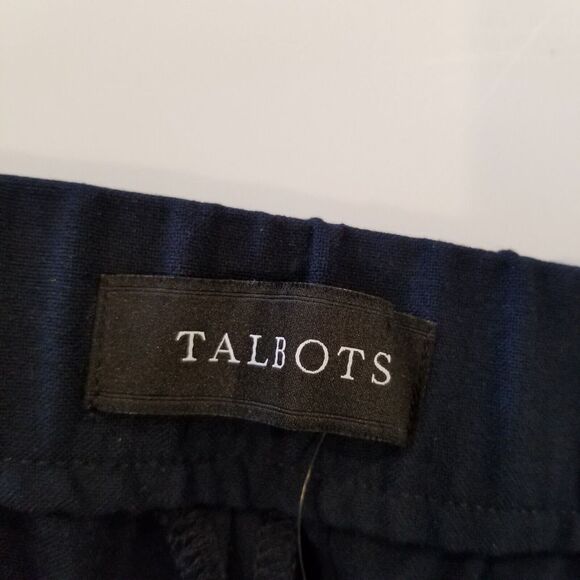 Talbots Women Plus High Waist Skinny Ankle Pants Size 16 W Navy Stretchy - Picture 6 of 9